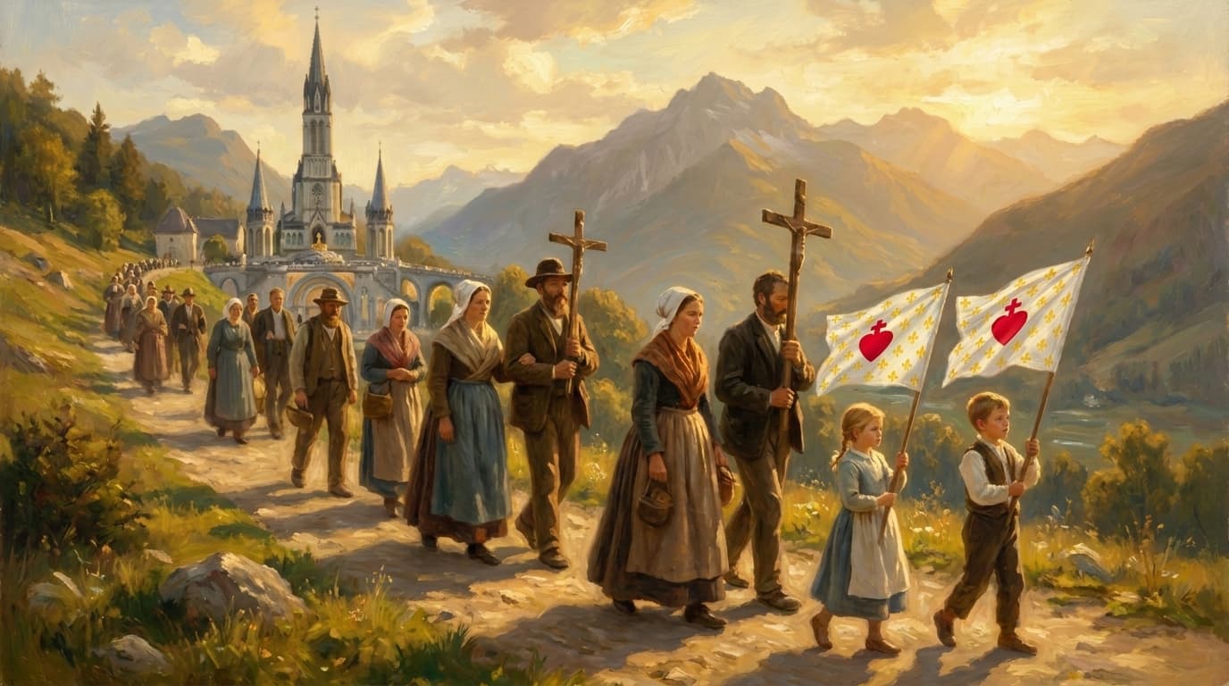 Fresque, la Vierge au-dessus des Pyrénées